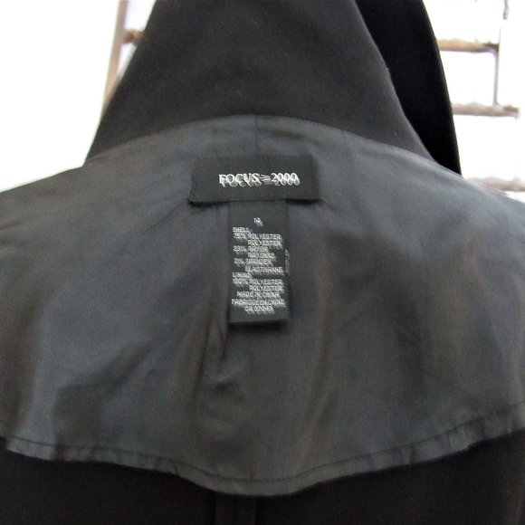 Black Stretchy Jacket Sweater Top with Large Collar 14 L - Picture 7 of 7